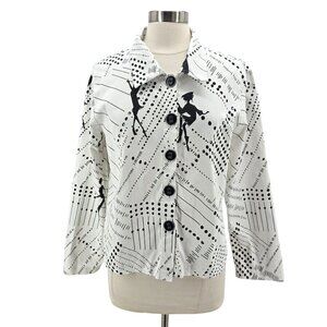 Vintage Great Cavalier by St. Paul Womens Medium Jacket Retro Studded Lady Print